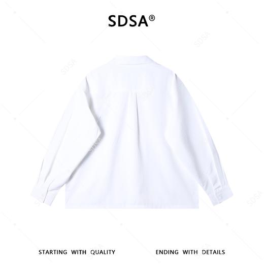 SDSA男士春夏新款痞帅男装潮牌时尚纯色褶皱翻领衬衫休闲百搭舒适 商品图4