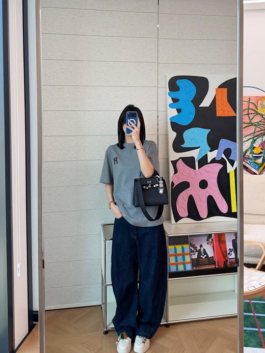 爱马仕 新款 皮标字母短袖T恤(KX*MM) 商品图0