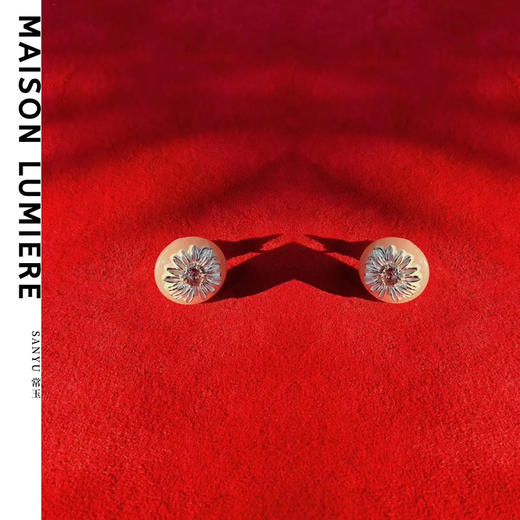 常玉东简(菊)珐琅mini耳钉 商品图1