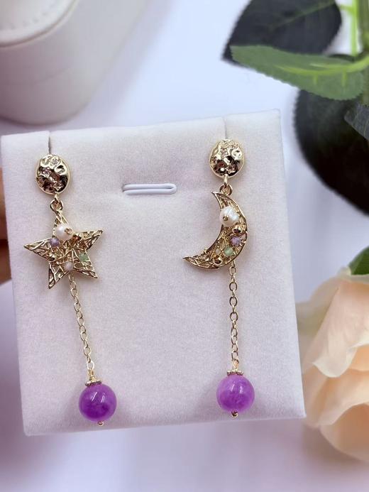 【直播大场福利】紫水晶星月耳饰  灵动轻奢 优雅 商品图2