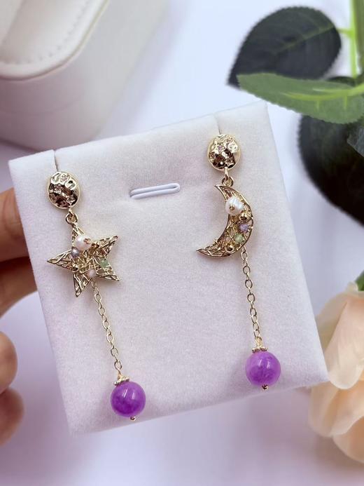 【直播大场福利】紫水晶星月耳饰  灵动轻奢 优雅 商品图1