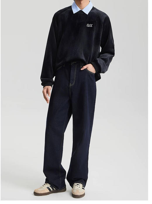 男士lee原单加绒直筒牛仔裤 商品图4