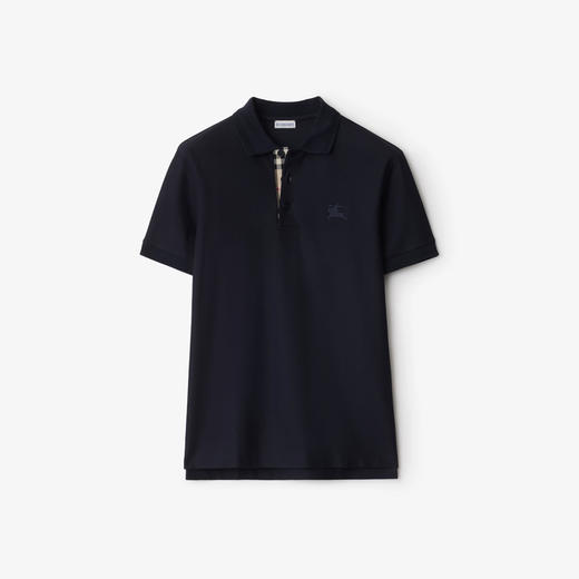 【三】BURBERRY 巴宝莉 男士马术骑士徽标刺绣棉质短袖 Polo 衫 深蓝色 8099165 B1488 商品图0