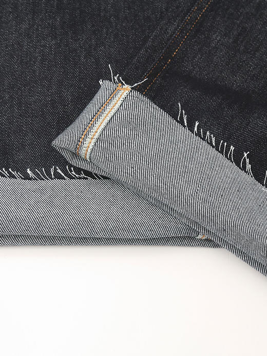 抽绳翻边毛边牛仔裤女 2026 春装新品 原色深蓝高腰显瘦九分阔腿裤 商品图4