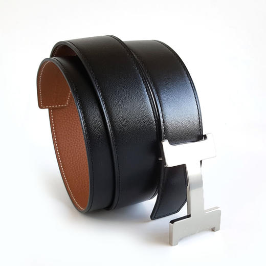 【98新闲置】Hermes爱马仕H074562CK05 | H077971CAAA095黑棕拼色Constance康康H银扣3.8CM双面腰带男士 130126HS61 商品图4