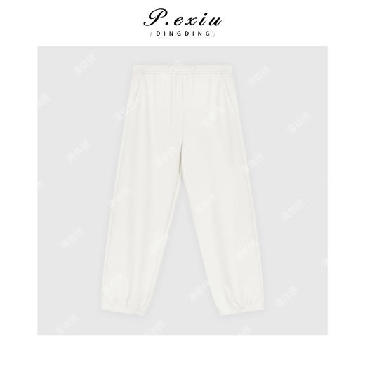 04-3潘依绣丁丁宠粉百搭肌理感半开领上衣松紧腰长裤套装Q58991 商品图2