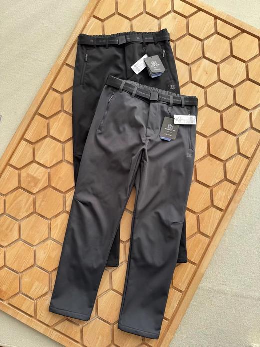 F012491户外防腰带直筒长裤运动裤子软壳加绒裤 商品图0