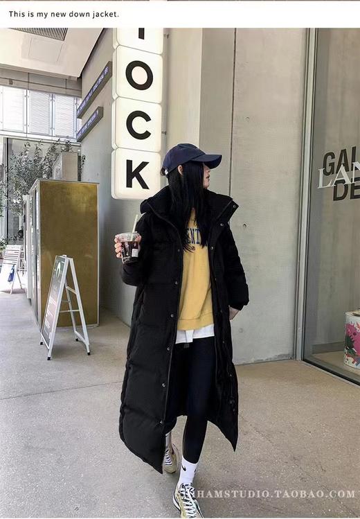 F012423长款大朵绒羽绒服中戏多口袋情侣款加厚保暖 商品图5