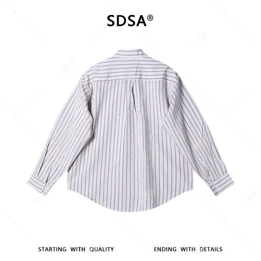 SDSA男士春夏新款痞帅男装老钱风经典条纹翻领衬衫百搭时尚衬衣 商品图4