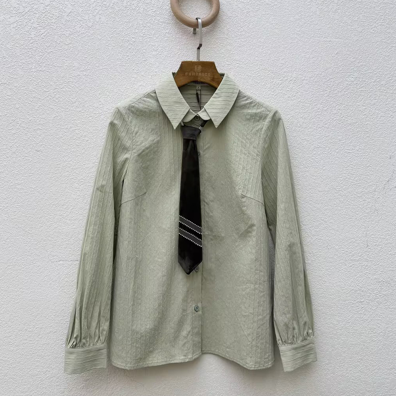 Famecoco范可儿休闲款短开身衬衣FAB8BH013 商品缩略图1