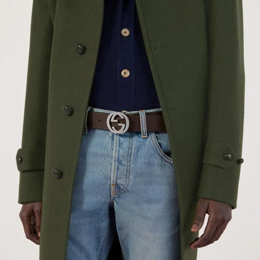 【五】GUCCI 古驰 男士Signature牛皮革双面腰带 黑色 473030 CWCWN 1070 商品图6