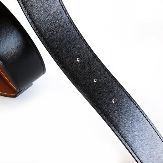 【98新闲置】Hermes爱马仕H074562CK05 | H077971CAAA095黑棕拼色Constance康康H银扣3.8CM双面腰带男士 130126HS61 商品图5