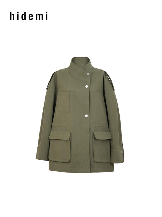 hidemi副线小h 宽松立领猎装夹克风衣外套 商品图9