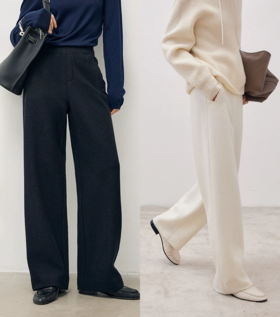 新裤型隐藏小腹大臀显瘦弯刀木瓜裤加厚垂坠阔腿裤