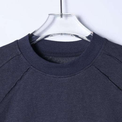 J678SDSA男士秋冬新款痞帅男装韩版纯色解构褶皱圆领长袖T恤百搭舒适 商品图2