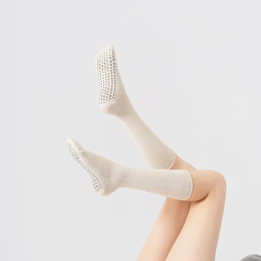 秋冬新品纯色款中筒压力款紧缚防滑美拉德色系普拉提袜彩棉瑜伽袜XY 商品图5