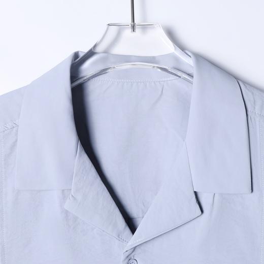 29271SDSA男士春夏新款痞帅男装潮牌时尚纯色褶皱翻领衬衫休闲百搭舒适 商品图2