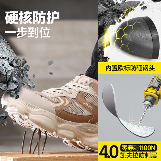 防砸防刺穿欧标钢包头达标4.0㎜凯夫拉底EVA底新款轻便劳保鞋 商品图10