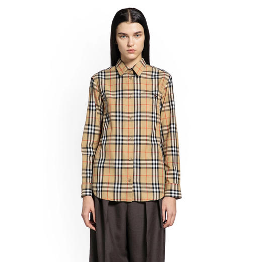 BURBERRY 巴宝莉 女士棉质格纹长袖衬衫 格子 8119172 B9368 商品图0