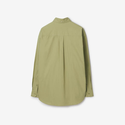 【二】BURBERRY 巴宝莉 男士马术骑士刺绣徽标棉质牛津长袖衬衫 绿色 8082303 B7311 商品图1