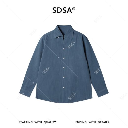 1170SDSA男士春夏新款痞帅男装老钱风百搭纯色长袖衬衫时尚休闲衬衣 商品图1