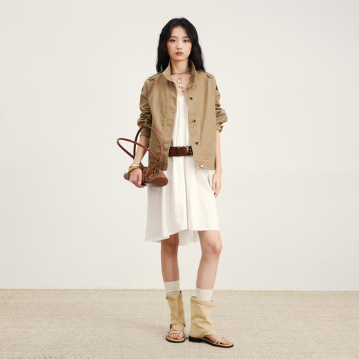 lost in echo2026年春季新款时髦工装风装饰扣宽松直身夹克外套女 商品图4
