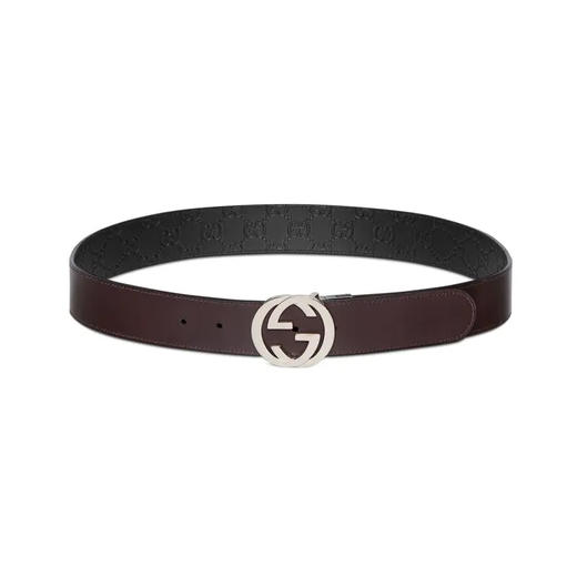 【五】GUCCI 古驰 男士Signature牛皮革双面腰带 黑色 473030 CWCWN 1070 商品图3