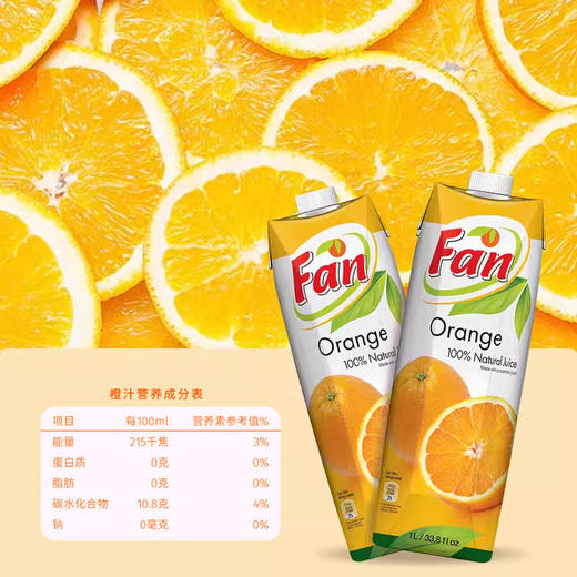 纯果芬果汁1L*4礼盒装（3橙子1复合味） 商品图4