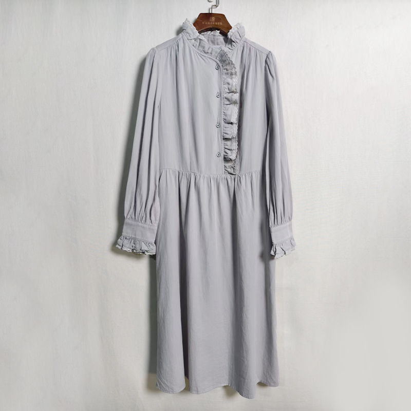 Famecoco范可儿设计感长袖衬衫裙连衣裙F225FA026 商品缩略图0