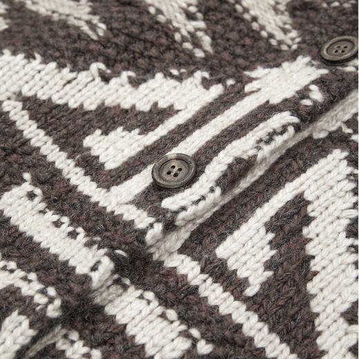 ROMI STUDIO“中古匠心”羊毛混纺3针嵌花花型收腰开衫RWCAWT5413 商品图2