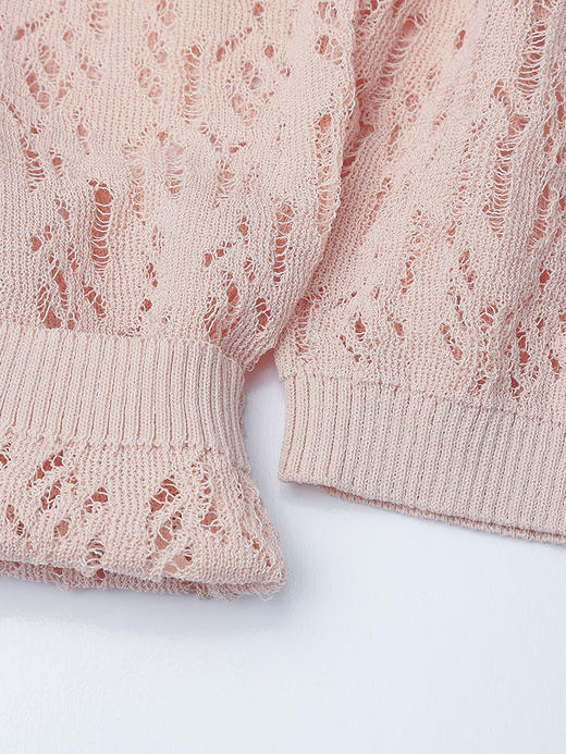 透气肌理感针织衫 春季粉色遮肉百搭温柔风防晒外搭 商品图2