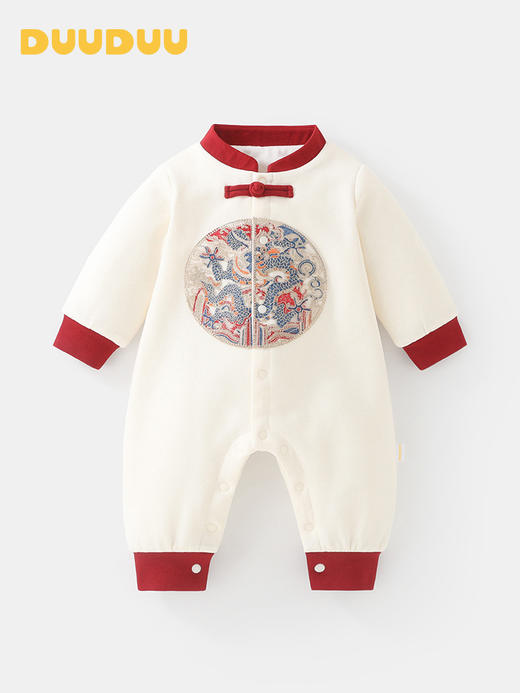 DUUDUU新年满月宝宝保暖连体衣冬季a类新中式拜年婴儿过年衣服 商品图3