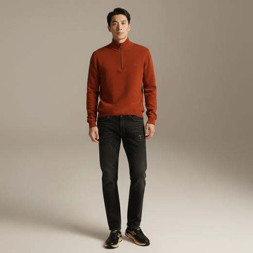 微信25D955-2102开襟拉链针织毛衫 商品图1