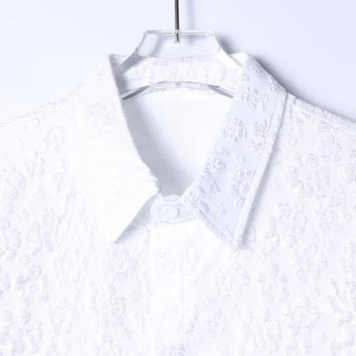 6944SDSA男士秋冬新款痞帅男装潮牌高街提花花卉翻领长袖衬衫百搭时尚 商品图2