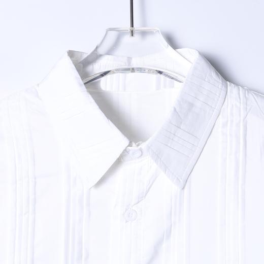 7021SDSA男士秋冬新款痞帅男装韩版潮牌纯色褶皱翻领长袖衬衣百搭休闲 商品图2