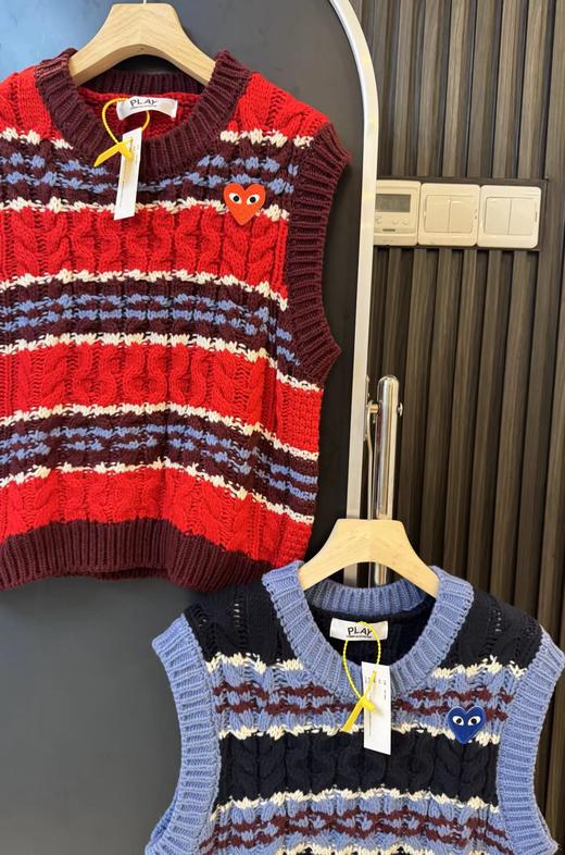 F012471春季新品复古甜妹氛围感撞色条纹针织马甲 商品图1