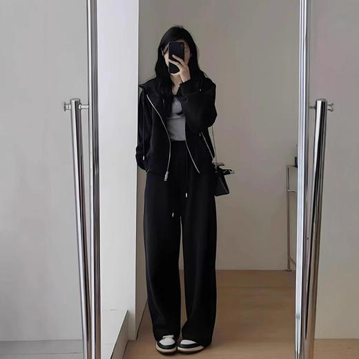 【时尚运动套装】春秋季 宽松显瘦韩版 学生连帽卫衣休闲两件套  商品图3