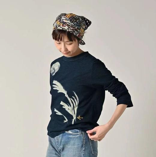 F012476竹节混纺面料 玉兔前后刺绣长袖T恤 商品图6