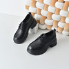 经典鲨2026年春专柜款牛皮革百搭黑色圆头中粗跟显瘦皮鞋女KW57-617021 商品缩略图3