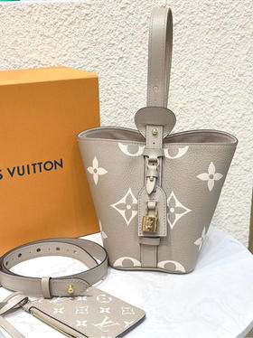 LV ALL IN BB 大象灰 压纹老花牛皮 金扣 斜挎包
