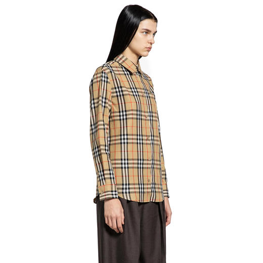 BURBERRY 巴宝莉 女士棉质格纹长袖衬衫 格子 8119172 B9368 商品图1