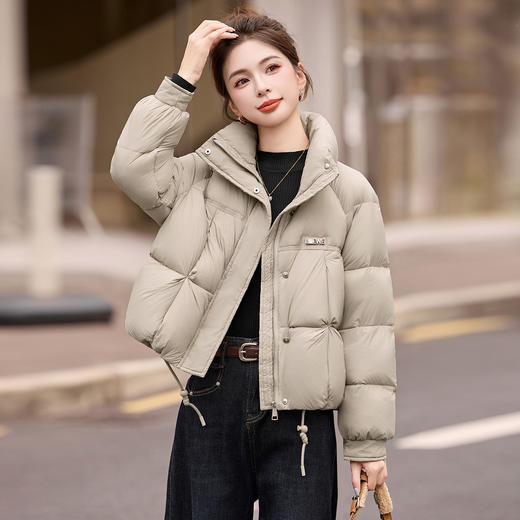 羽绒服冬季新款小个子白鸭绒立领面包服时尚保暖外套ASLZ9529-1 商品图1
