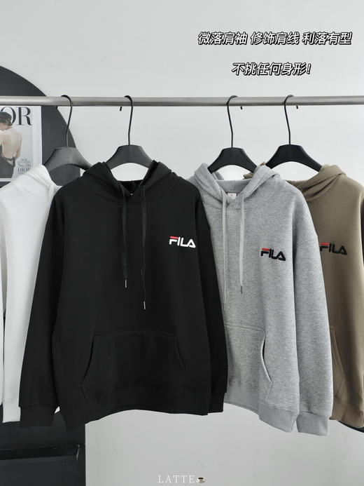 FL字母刺绣牛奶丝加绒男女同款连帽卫衣 商品图13