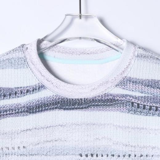 SDSA男士秋冬新款痞帅男装百搭潮流水墨条纹圆领长袖T恤百搭时尚 商品图2