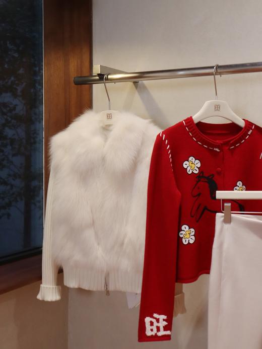 PIANAI冷小姐# 马上有钱花新年红色羊毛开衫 商品图1