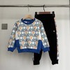 F012443春季新款男女宝宝满印圆领卫衣+卫裤套装 商品缩略图0