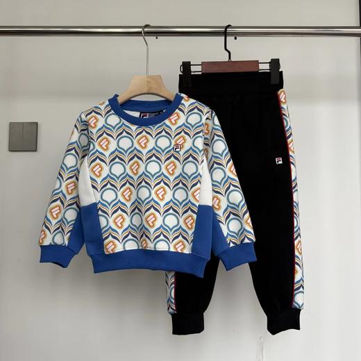 F012443春季新款男女宝宝满印圆领卫衣+卫裤套装 商品图0