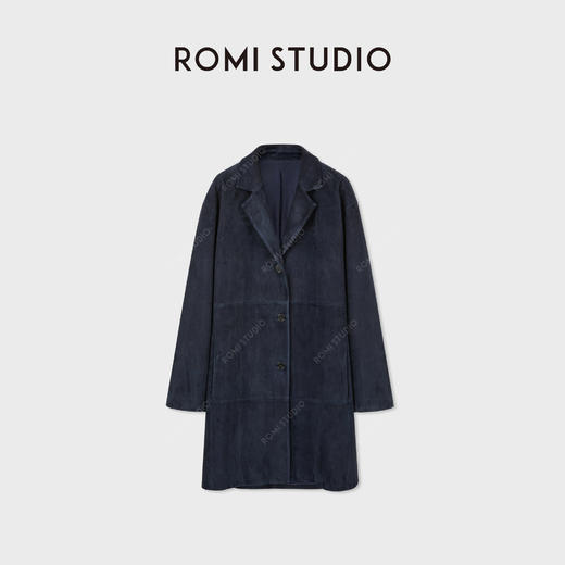 ROMI STUDIO土耳其进口头层绒面小羊皮复古中长款皮衣RWCAWT6136 商品图2