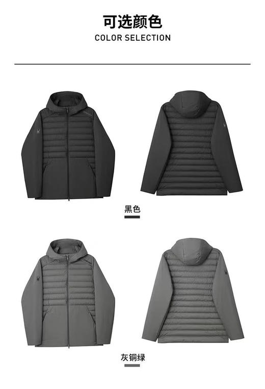 原单正品SPYDER蜘蛛秋冬男子短款连帽轻薄羽绒服，工厂直发非质量问题不退换。
M-XXL 商品图1