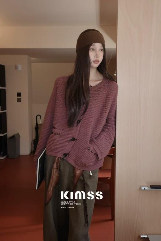 PIANAI冷小姐# 紫色开衫羊毛毛衣 商品图0